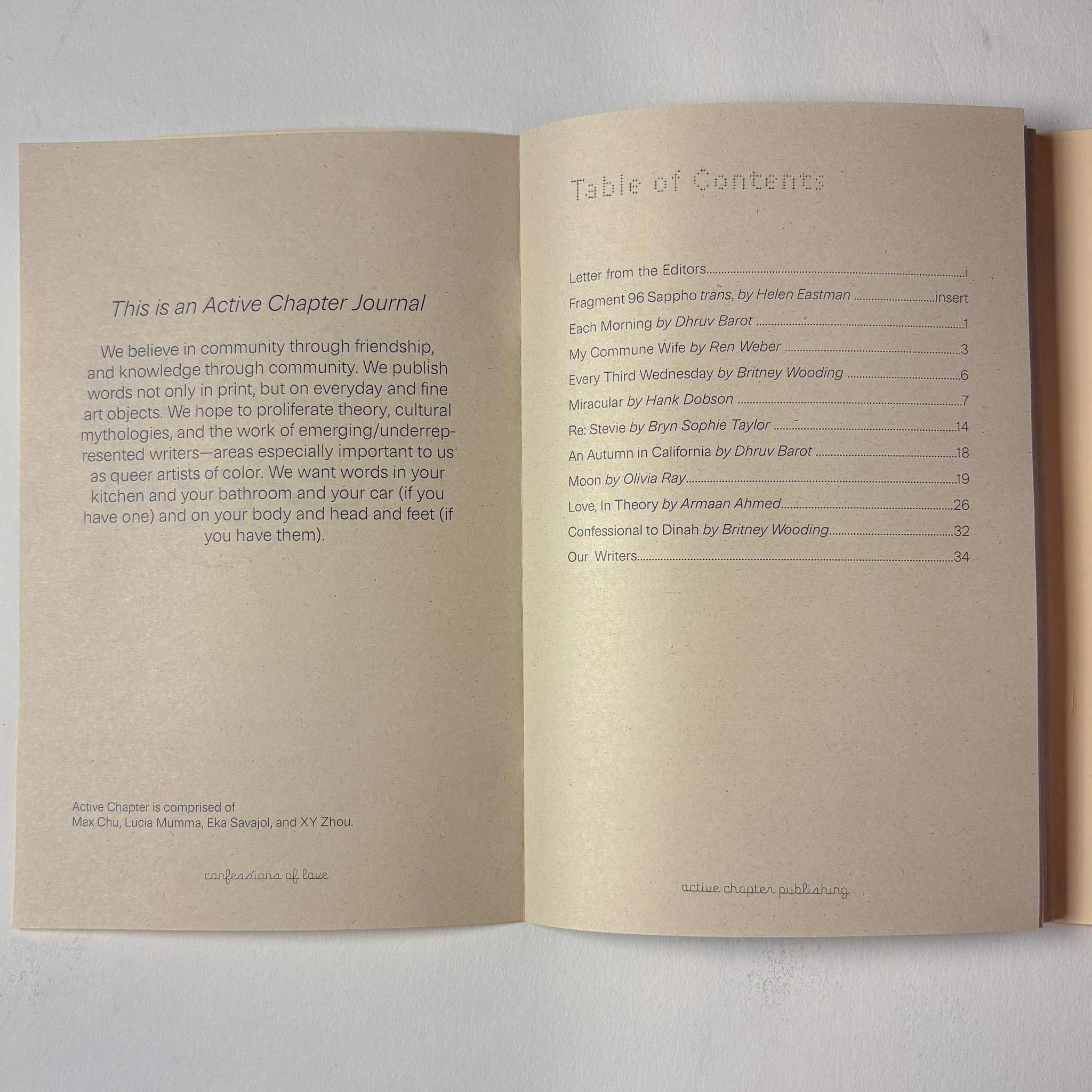 Table of contents